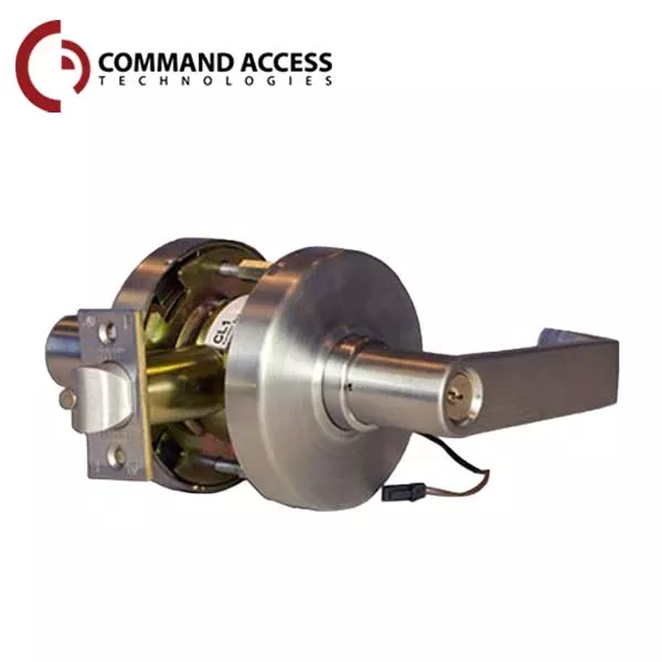 Command Access - Electrified Cylindrical Clutch Lever Set - Fail Secure - Storeroom - L6 Lever - 12/24V - Duronatic Bronze - Grade 1