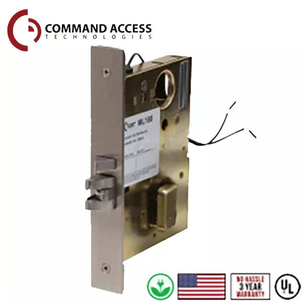 Command Access - Electrified Mortise Lever Set - Fail Safe - Storeroom - L6 - 24V - Satin Chrome - Grade 1