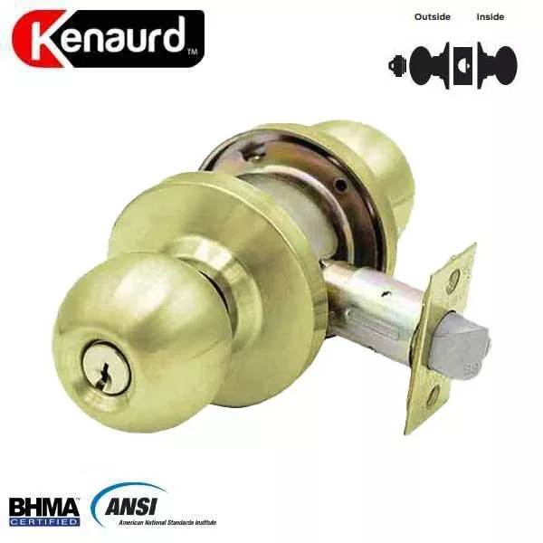 Commercial Door Knob Set - 2-3/4” Standard Backset - Polished Brass - Storeroom - Grade 2