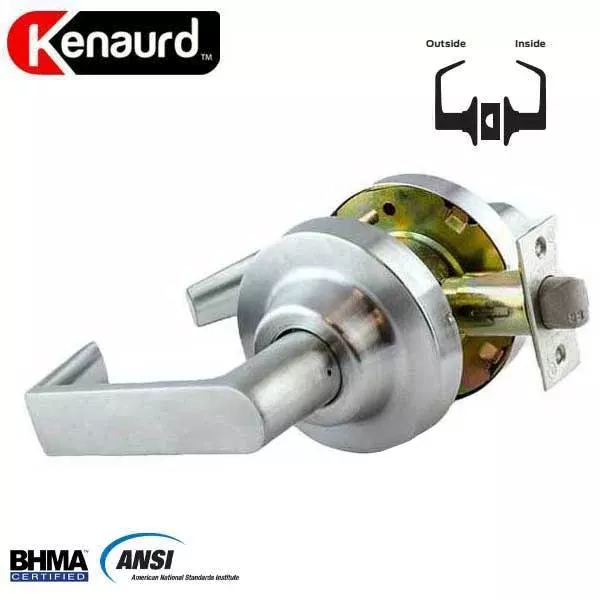 Commercial Lever Set Handle - 2-3/4” Standard Backset - Satin Chrome - Passage- Grade 1