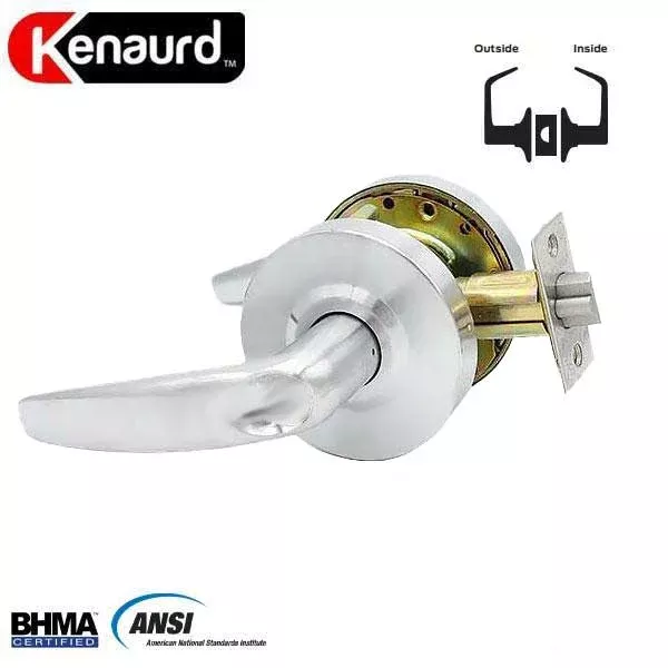 Commercial Lever Set Handle - Contemporary Design - 2-3/4” Standard Backset - Satin Chrome - Classroom - Grade 2