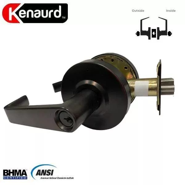 Commercial Lever Set Handle - Double Sided - 2-3/4” Standard Backset - Oil Rubbed Bronze- Asylum / Institutional - Grade 2
