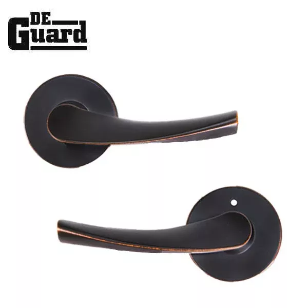 Contemporary Wave Lever Set - Passage - Round Rose - Aged Bronze - Grade 3