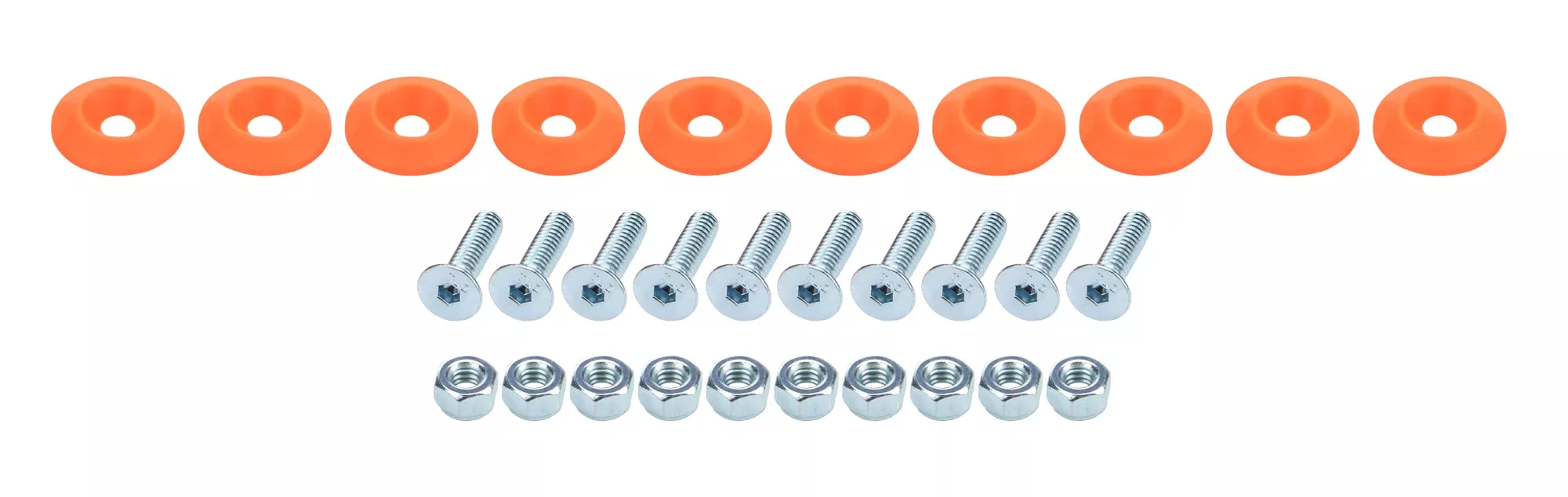 Countersunk Bolt Kit Fluorescent Orange 10pk