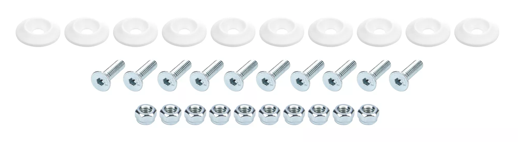 Countersunk Bolt Kit White 10pk