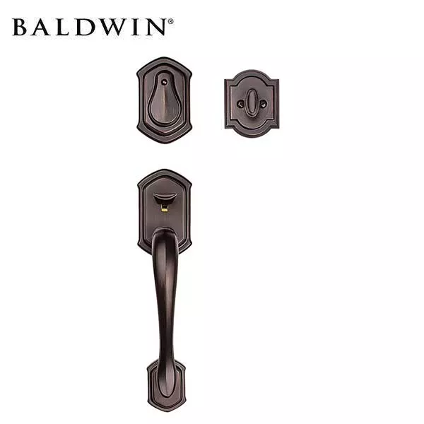*Discontinued* Baldwin - 180MDH - Medina Sectional Handleset - Singl Cyl Deadbolt - Exterior Pull Handle - 11P- Venetian Bronze -SmartKey Technology - Grade 2
