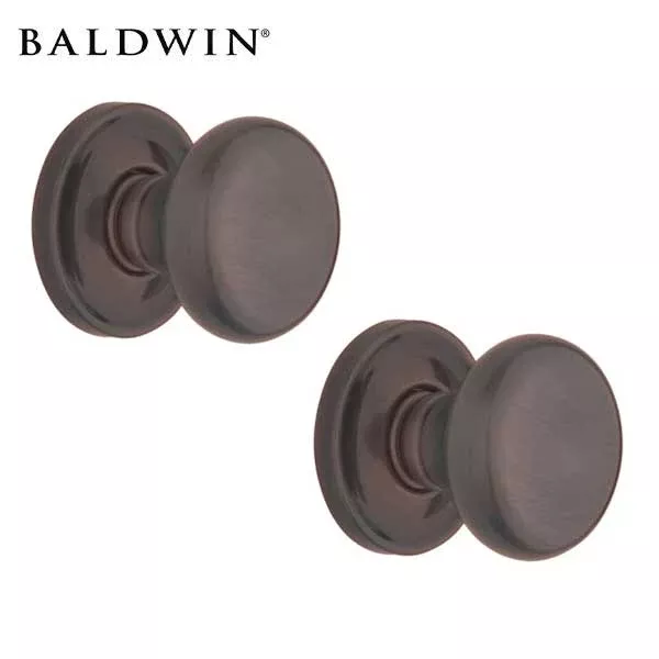 *Discontinued* Baldwin Estate - 5015 Classic Knob Set - 5048 Circle Rose - 112 - Venetian Bronze - Privacy - Grade 2