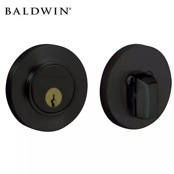 *Discontinued* Baldwin Estate - 8244 Contemporary Deadbolt - Singl Cyl - 190 - Satin Black - Grade 1