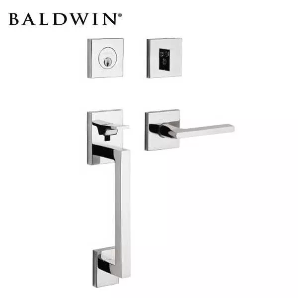 *Discontinued* Baldwin Estate - 85390.LENT - Minneapolis Sectional Handleset - Singl Cyl - 150 - Satin Nickel - Grade 2 - LH