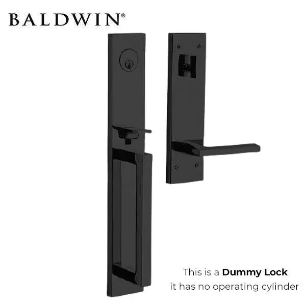 *Discontinued* Baldwin Estate Evolved - 85392.RFD - Minneapolis Escutcheon Full Handleset - Singl Cyl - Full Dummy - 190 - Satin Black - Grade 2 - RH