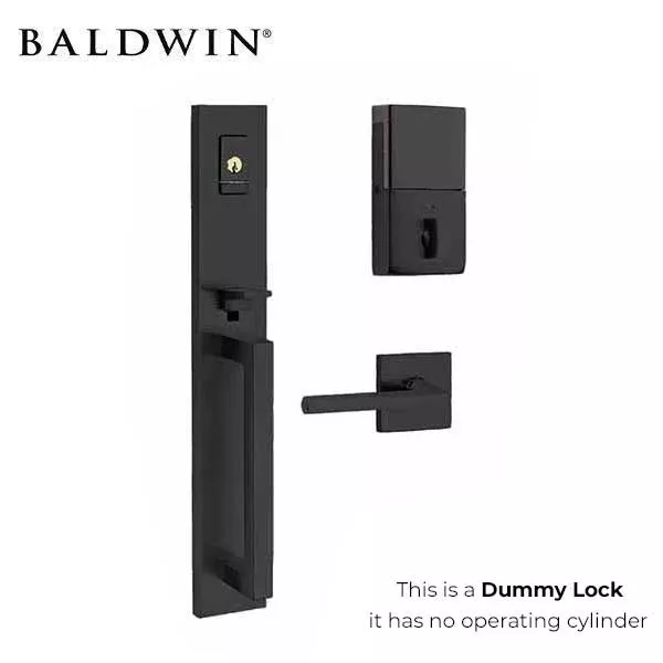 *Discontinued* Baldwin - Evolved Minneapolis - Full Dummy Handleset - 5162 Interior Lever - Right Handed- Satin Black - Grade 2