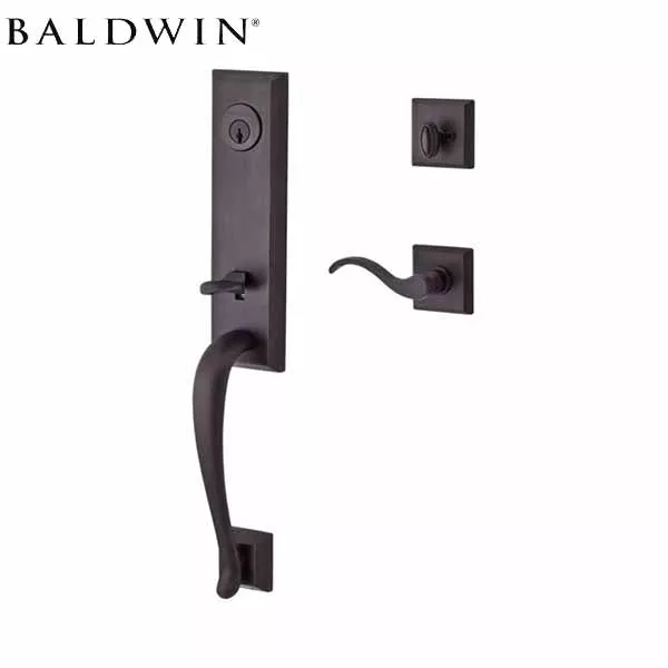 *Discontinued* Baldwin - Reserve Del Mar Traditional Handleset - Single Cylinder Lever - Right Handed - Square Rose - Venetian Bronze - Grade 2