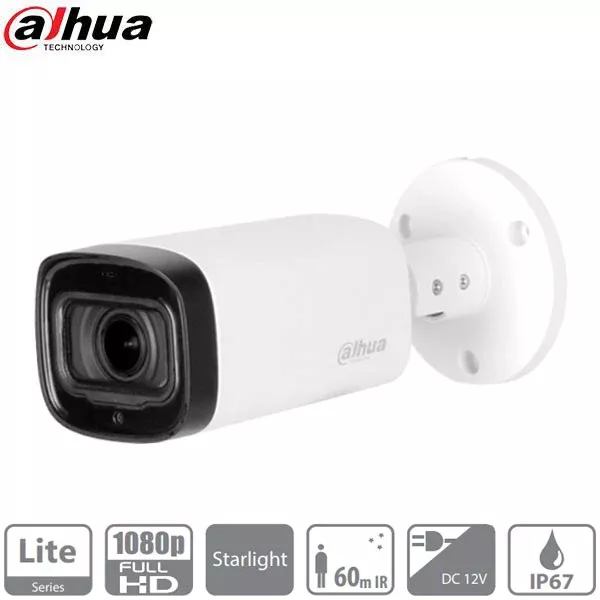 *Discontinued* Dahua / HDCVI / 2MP / Bullet Camera / Motorized Varifocal / 2.7-12mm Lens / Outdoor / IP67 / 60m Smart IR / Starlight / 5 Year Warranty / DH-A21CC0Z