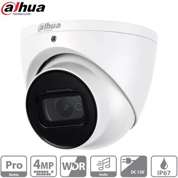 *Discontinued* Dahua / HDCVI / 4MP / Eyeball Camera / Fixed / 2.8mm Lens / Outdoor / WDR / IP67 / Night Color / Built-in Microphone / 5 Year Warranty / DH-A42BJA2