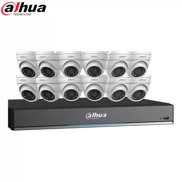 *Discontinued* Dahua / HDCVI DVR Kit / 16 Channels / Penta-brid /12 x 5MP, Mini Eyeball / 4K / DH-C7165E124