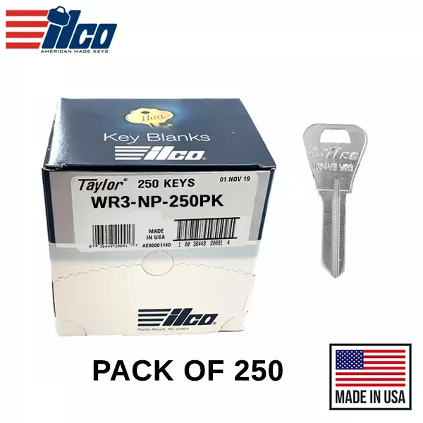 *Discontinued* Ilco - WR3-NP WEISER Key Blank 250 Pack