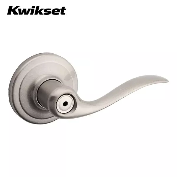 *Discontinued* Kwikset - 730TNL - Tustin Lever Set - Round Rose - Privacy - 15 - Satin Nickel - Grade 2