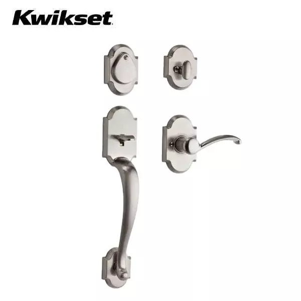 *Discontinued* Kwikset - 800AUHXAUL - Austin Handleset w/ Austin Lever - Arch Rose - 15 - Satin Nickel - Entrance - KW1 - SmartKey Technology - Grade 1