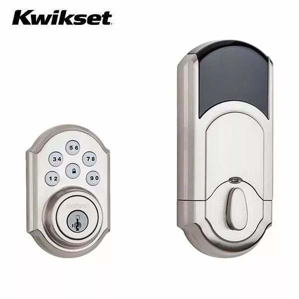 *Discontinued* Kwikset - 910 SmartCode Traditional Electronic Deadbolt with Z-Wave Technology - Satin Nickel Finish