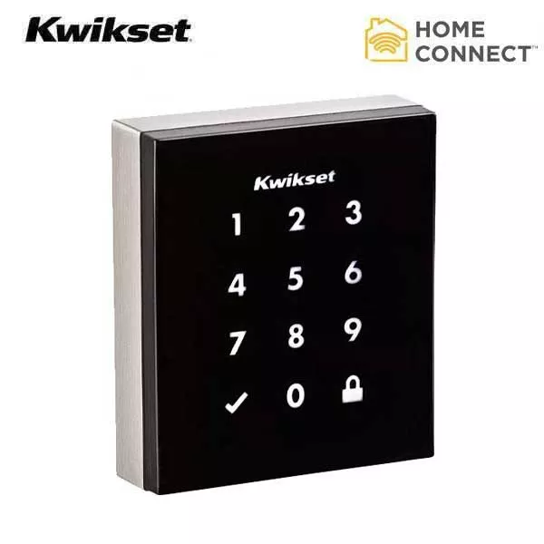 *Discontinued* Kwikset - Obsidian - Electronic Touchscreen Smart Deadbolt - 15 - Satin Nickel - Home Connect (Amazon Key Edition)