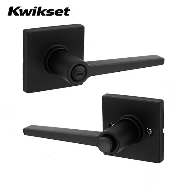 *Discontinued* Kwikset - SL4000DAL - Daylon Lever Set - Square Rose - 514 - Satin Black Finish - Privacy - Grade 3