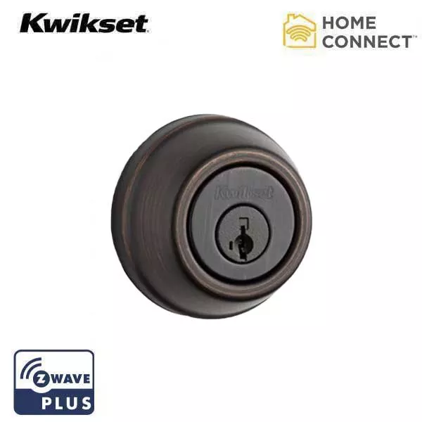 *Discontinued* Kwikset - SmartCode 914TRLZ - Electronic Traditional Deadbolt - 11P - Venetian Bronze - Home Connect - Z-Wave - SmartKey Technology