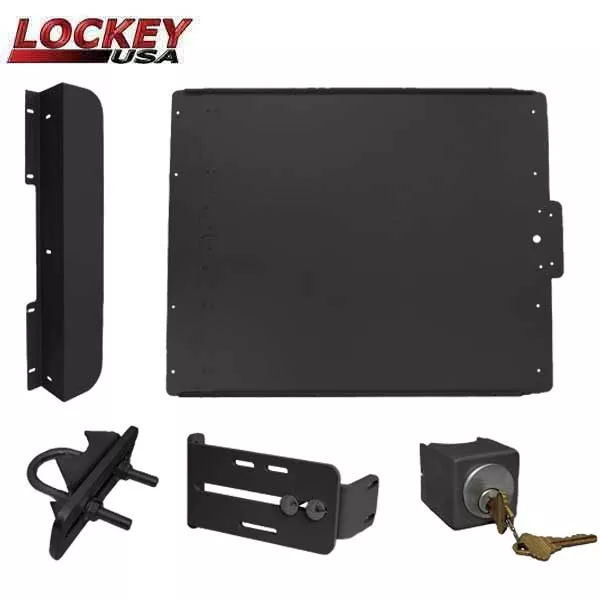 *Discontinued* Lockey - ED50B - Edge Panic Shield Safety Kit - With Keyed Gate Box , Latch Protector and Jamb Stop - Black (ARCHIVE)