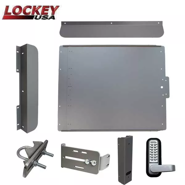 *Discontinued* Lockey - ED60S - Edge Panic Shield Security Kit - With Jamb Stop , Keypad Lock and Gate Box - Silver (ARCHIVE)