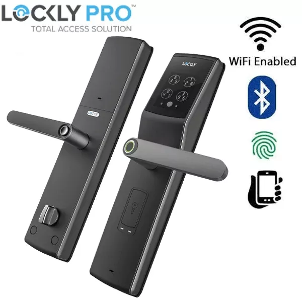 *Discontinued* Lockly- PGD829AFSG -Secure Lux - Mortise Smart Lock - Fingerprint Reader - RFID Card - Bluetooth App Controlled - Space Grey