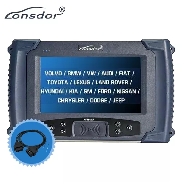 *Discontinued* Lonsdor K518USA Key Programmer - USA Version - Permanent Free Upgrades + CDJ Bypass Cable