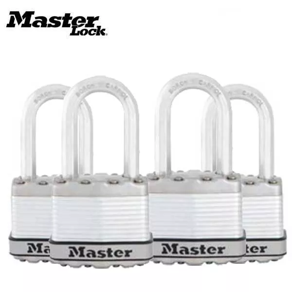 *Discontinued* Master Lock - Padlock # 1 - 1-3/4" (44mm) Wide Laminated Steel - 1.5 " Shackle - Keyed Alike (4 Pack)