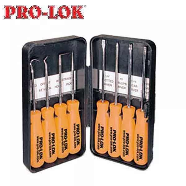 *Discontinued* Pro-Lok- 8pc Mini Pick & Driver Tool Set in Case