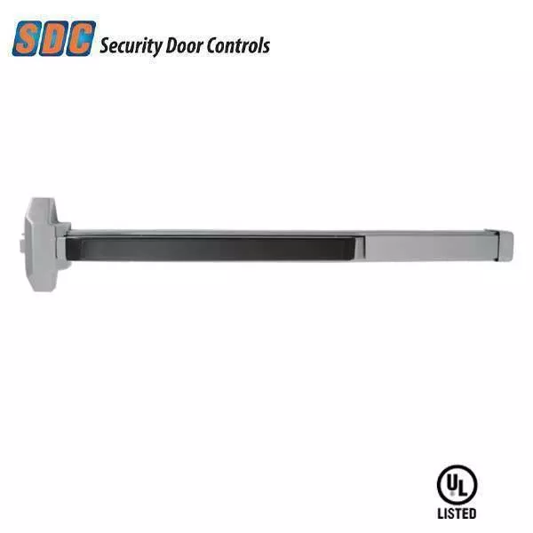 *Discontinued* SDC - S4101PU36RE - RIM Mounted Panic-Rated Exit Device - 36" - Exit Only - Request to Exit - Motorized Electric Latch Retraction - 630 - Dull Stainless Steel - Grade 1