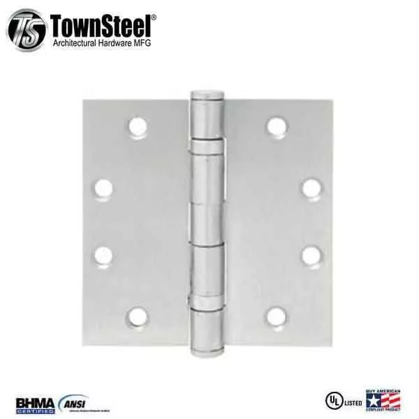 *Discontinued* TownSteel - THBB 179 - Door Hinge - 4.5" x 4.5" - Standard Weight - 2 Ball Bearings - USP - Primed for Paint - No Removable Pin