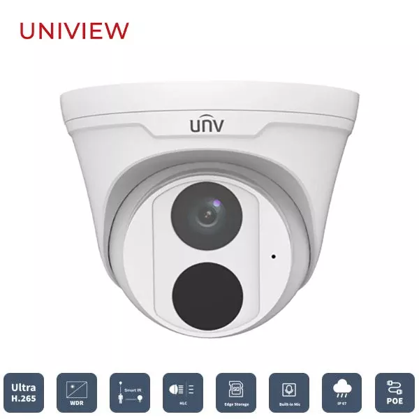 *Discontinued* Uniview / UNV /IP / 5MP / Eyeball Camera / Fixed / 2.8mm Lens / Outdoor / WDR / IP67 / 30m Smart IR / 3 Year Warranty / UNV-3615SR3-ADPF28-F