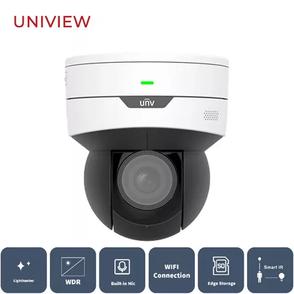 *Discontinued* Uniview / UNV / IP / 5MP / Mini PTZ Dome Camera / Motorized Varifocal / 2.7 ~ 13.5mm Lens / WDR / 30m Smart IR / Wi-Fi / Starlight / LightHunter / Built-in Microphone & Speaker / 3 Year Warranty / UNV-6415SR-X5UPW-VG