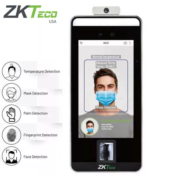 *Discontinued* ZKTeco - SpeedFace+SF1005-V+ - Video LCD Sensor Detector Reader - Facial Recognition - Body Temp Detection - Mask Verification