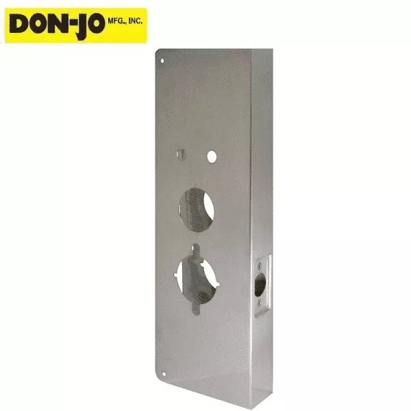 Don-Jo - 27CW - 2 Hole Wrap Around Plate - 15" Height - 2-3/4" Backset - Stainless Steel