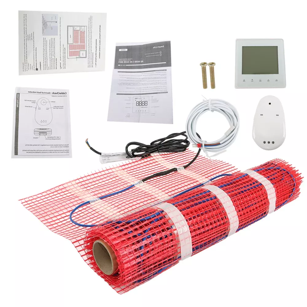 Floor Heating Mat 120v 15 sqft Electric Radiant Floor Heating System Tile Red