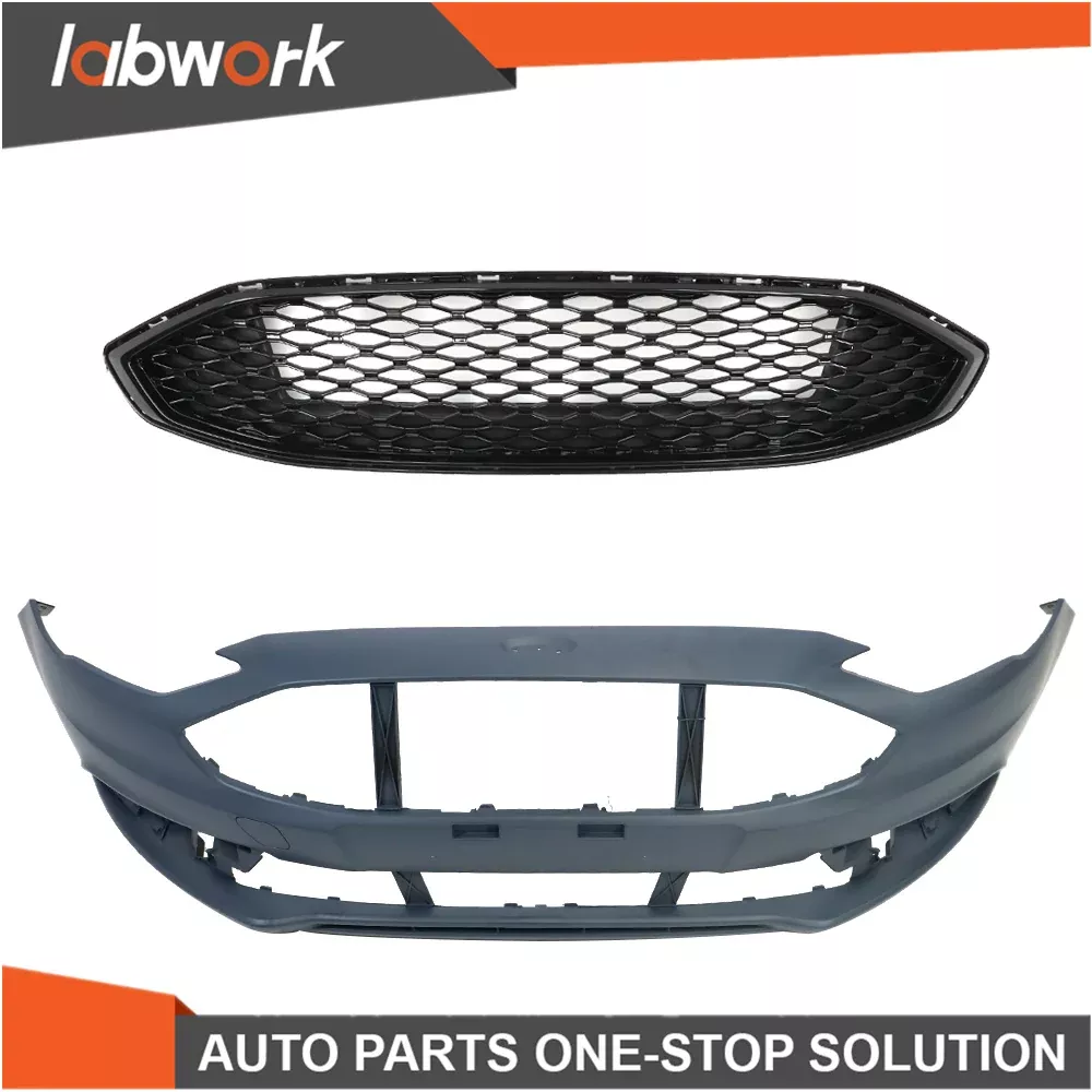 Front Bumper Cover & Front Grille Honeycomb Trim For 17-18 Ford Fusion
