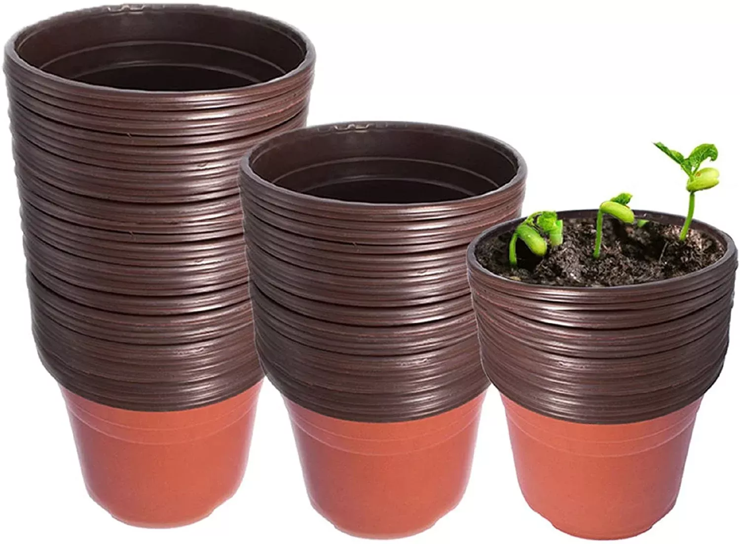 Garden Seedlings Pot Container 100PCS Plastic Pots Nursery USA Plant Flower