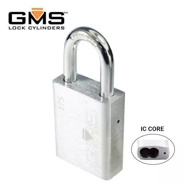 GMS LFICP175 - IC Padlock - LFIC Core - 1.75" Body- US26D - Satin Chrome