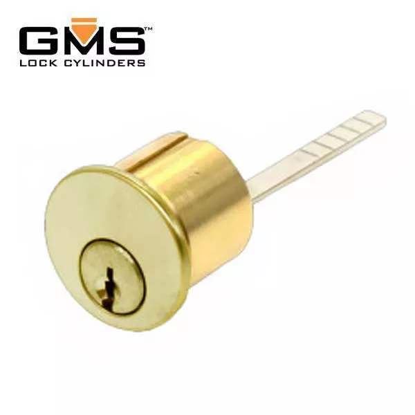 GMS Rim Cylinder - 1-1/8" - 5 Pin -US3 - Bright Brass - SC1