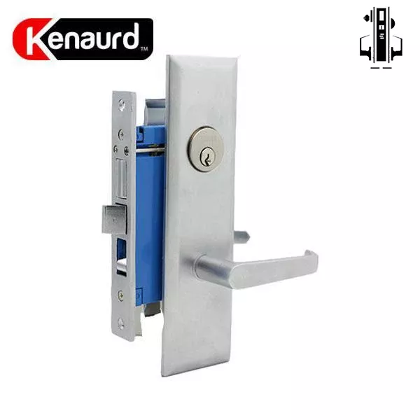 Heavy Duty Mortise Lockset w/ Lever - 2-1/2" Backset - 26D - Satin Chrome - LH
