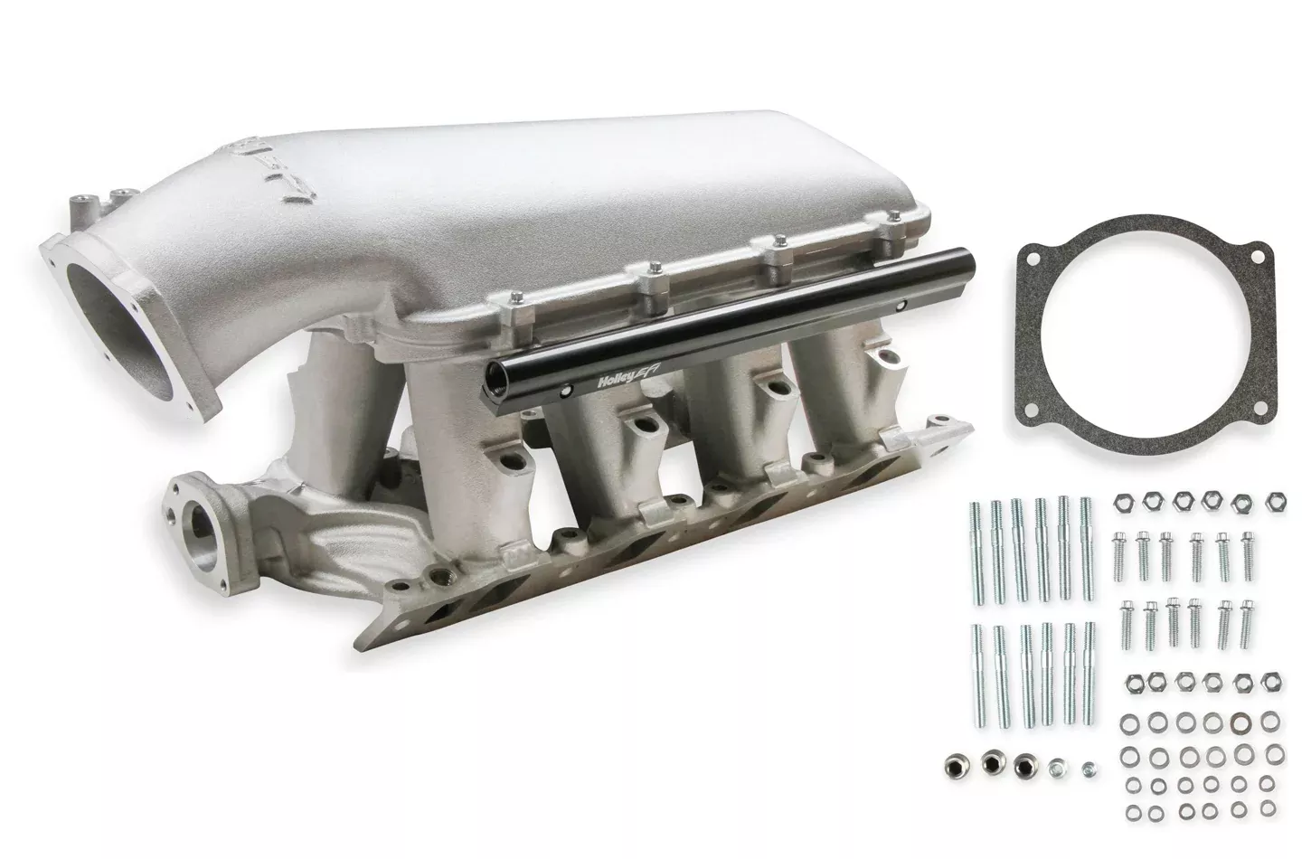Holley EFI - 8.2" SBF Ford Hi-Ram Intake Manifold with 95mm LS Throttle Body Flange Top.