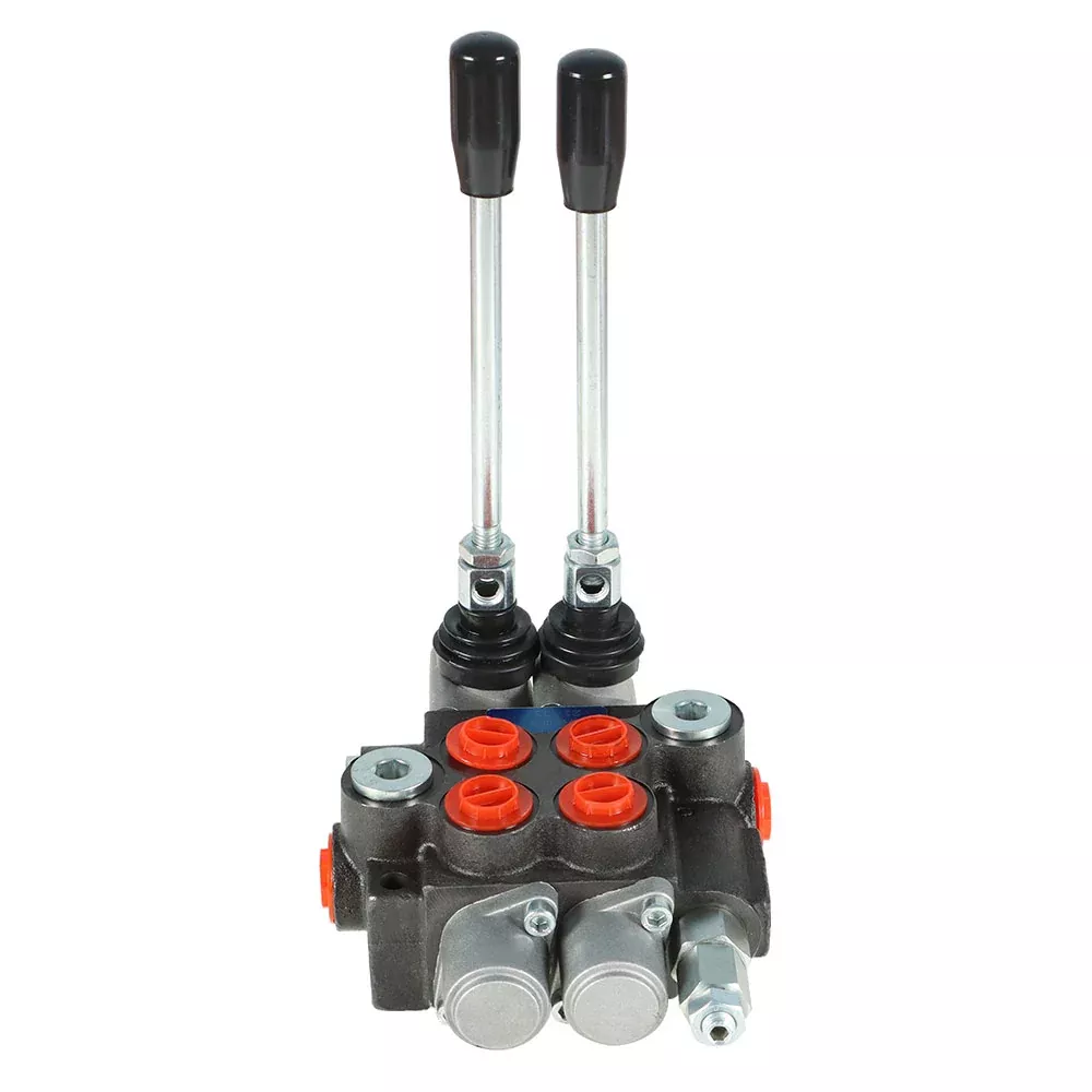 Hydraulic Monoblock Double Acting Control Valve 11 GPM 2 Spool SAE Ports