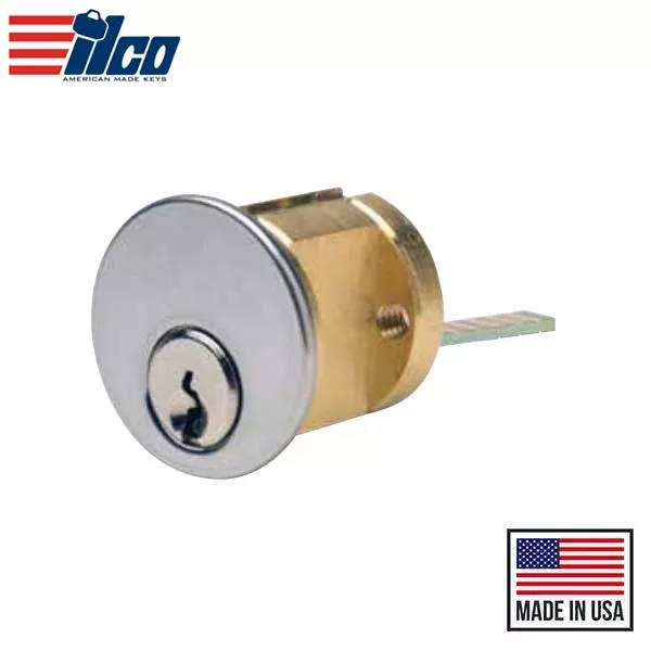 Ilco - 7075 - RIM Cylinder - 5 Pin - 1 1/8" - Kwikset - KD - 26D - Satin Chrome - Grade 1