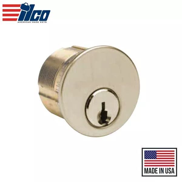 Ilco - 7185 - Mortise Cylinder - 5 Pin - 1 1/8" - Schlage C - Standard Cam - KA2 - 03 - Bright Brass - Grade 1