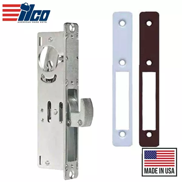 Ilco - Deadbolt Mortise Lock Body - Hookbolt - 1-1/8" Backset - 628/313 - Clear/Dark Bronze Faceplates - Grade 1