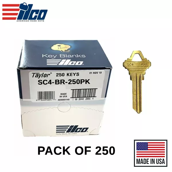 Ilco - SC4-BR Schlage Key Blank 250 Pack